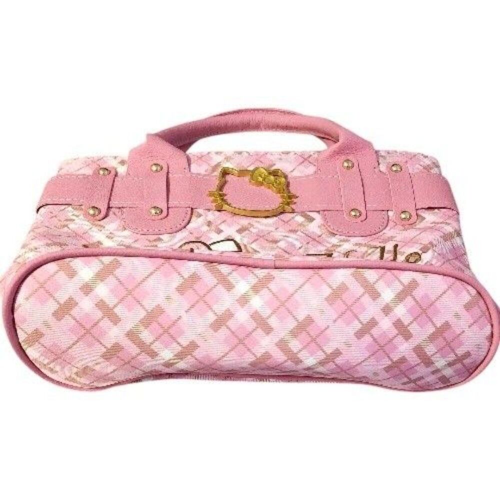 HELLO KITTY Embroidered Plaid Pink Women's  Crossbody Tote Bag  FAST SHIPPING!! - Picture 6 of 11